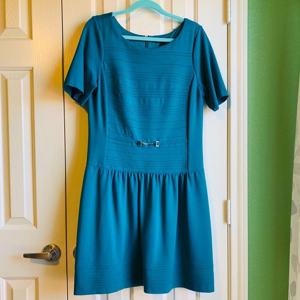 WHBM Teal Ponte dress size 12